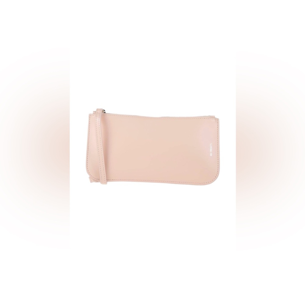 NEW Ree Projects Light Pink Leather Neck Strap Wallet Pouch Crossbody Bag